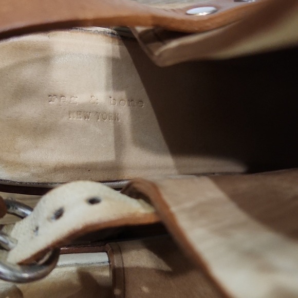 Rag & Bone Wyatt Leather Peep Toe Block Heel Bootie Rich Mom Old MoneyTan 38 - Picture 7 of 8